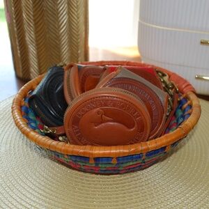 Basket Straw Multi Colored Fruit Catch All Bowl